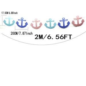 Anchor Banner Nautical Party Themed Hanging Garland Party Banner Rose Gold Blue Green Theme Party Decor Anchor Cruise Banner Bachelorette Cruise Decorations Pre-Strung