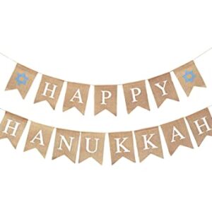 Mandala Crafts Happy Hanukkah Banner for Hanukkah Decorations Outdoor Indoor Hanukkah Decor – Chanukah Banner for Chanukah Decoration