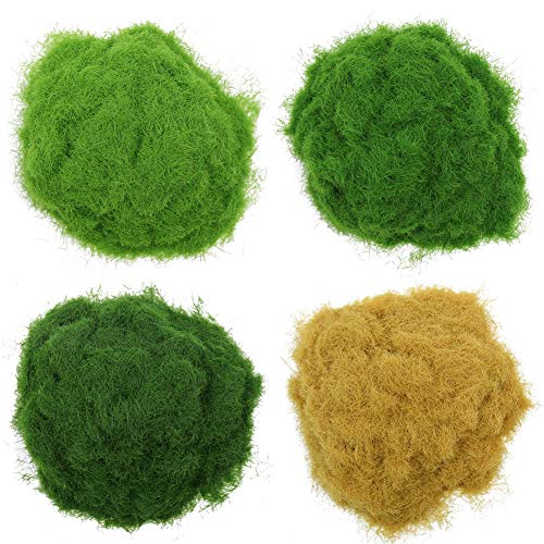 CFA6 4 x 35g Mixed 5mm Static Grass Terrain Powder Green Fake Grass Fairy Garden Miniatures Landscape Artificial Sand Table Model Railway Layout