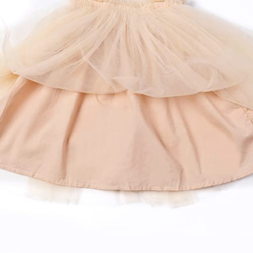 Girls Tutu Flower Girl Dress Tulle Dress Baby Outfit Toddler Christmas Baby Dress, 18-24 Months Champagne