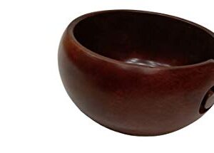 Indian Glance Wooden Yarn Storage Bowl with Carved Holes & Drills Knitting Crochet Accessories, Beautiful Gifts on All Occasions for Moms and Grandmothers (6x3)