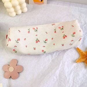 mntt pencil cases,simple school pen holder makeup bag women stationery pencil bag storage bags small flowers(pink)