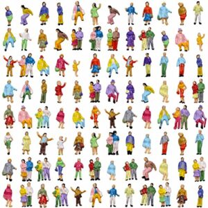p150w 100pcs 1:160 painted figures n scale standing people assorted poses model trains