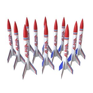 estes – 1756 alpha flying model rocket bulk pack (pack of 12) | intermediate level rocket kit |soars up to 1000 ft. | step-by-step instructions | science education kits | great for teachers, youth group lead