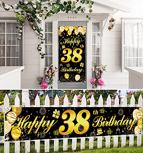 38th Happy Birthday Door Banner Birthday Decorations for Men Birthday Party Decorations Birthday Backdrop