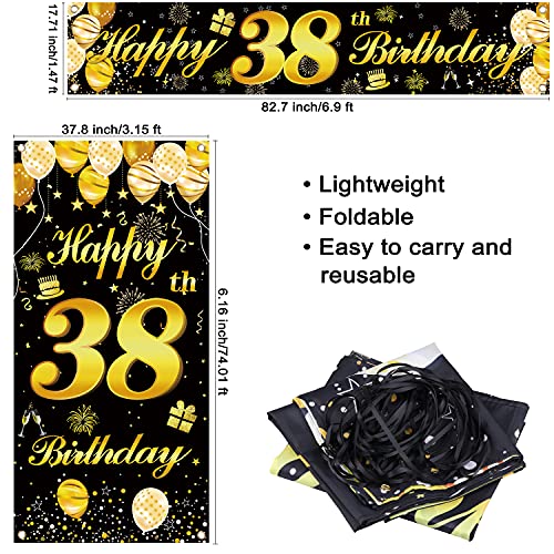 38th Happy Birthday Door Banner Birthday Decorations for Men Birthday Party Decorations Birthday Backdrop