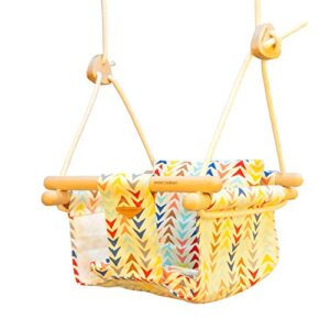 Hanging Baby Swing Outdoor Baby Swing for Infants Hanging Swing Chair for Baby Outdoor Canvas Toddler Swing Indoor Outdoor for Outside Tree Backyard Indoor Baby Swing Hammock