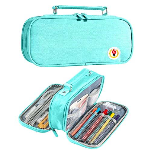 Cute Pencil Case, Large Capacity Pencil Cases for Adults, Large Pencil Case Aesthetic Pencil Pouch, Pencil Case Organizer Green School Supplies for Girls Boys