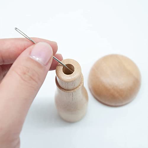 Wooden Darning Mushroom Household Needles Storage Container Portable Sewing Accessories, Darning Egg for Adults & Kids DIY, Handicraft Class, Travel, Home Darner