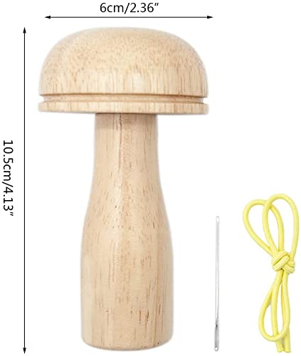 Wooden Darning Mushroom Household Needles Storage Container Portable Sewing Accessories, Darning Egg for Adults & Kids DIY, Handicraft Class, Travel, Home Darner