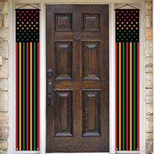 pudodo juneteenth porch banner stars and strips african american independence day front door sign wall hanging party decoration