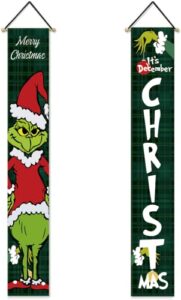 colorlife christmas decorations. this is the porch sign for december. hanging banners for the courtyard indoor and outdoor parties during the christmas and winter holidays. 12 x 72 inche