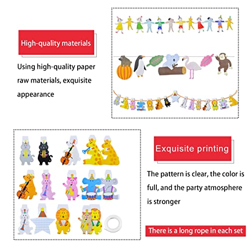 Woodland Creatures Banner 50FT Forest Animal Friends Garland Baby Shower Decor Birthday Party Supplies Decoration Wild Birthday Decorations Banner Garland with 34 PCS Animal and Characters Paper Cutouts