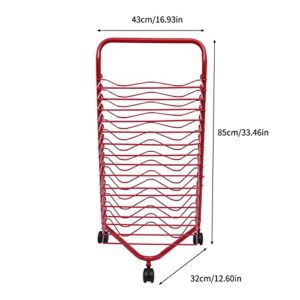 Gdrasuya10 Red Art Drying Rack,16 Shelves Paint Drying Rack Art Metal Desktop Artwork Storage Display Rack Art for Schools and Art Clubs