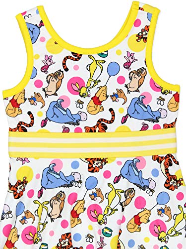 Winnie The Pooh Baby Toddler Girls Fit and Flare Ultra Soft Dress (18 Months, White/Yellow)