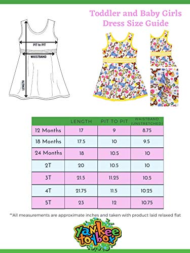 Winnie The Pooh Baby Toddler Girls Fit and Flare Ultra Soft Dress (18 Months, White/Yellow)