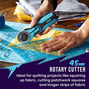 Zoid 45mm Rotary Cutter with Grip, Fabric Cutter Wheel, Rotary Cutter Blade, Mat Cutter, Craft Cutting Tool, Freehand Tool For Fabrics, Mats and Multiple Projects