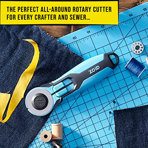 Zoid 45mm Rotary Cutter with Grip, Fabric Cutter Wheel, Rotary Cutter Blade, Mat Cutter, Craft Cutting Tool, Freehand Tool For Fabrics, Mats and Multiple Projects