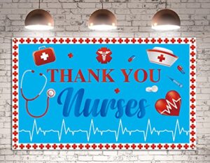 thank you nurses backdrop banner nurse week rn cap cross heartbeat may holiday party photography background wall decoration