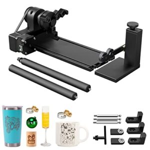 xtool ra2 pro, 4-in-1 laser rotary for xtool d1, d1 pro and most laser engraver, jaw chuck rotary, y-axis rotary roller engraving module for engraving cylindrical objects, wine glass, tumbler, ring