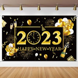 large happy new year banner 2023 new year decorations happy new year backdrop for new years eve party supplies 2023 nye party decorations