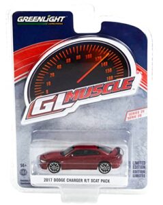 2017 charger r/t scat pack octane red metallic greenlight muscle series 26 1/64 diecast model car by greenlight 13310 e