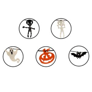 9 Foot Halloween Garland Felt Banner Chain Decorations Indoor and Outdoor Party Supplies Accessories 18 Feet Total Pack of 2 Designs Black & White Skeletons and Bat Pumpkin & Ghosts by Gift Boutique