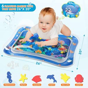 Infinno Tummy Time Mat Premium Baby Water Play Mat for Babies, Baby Toys for 3 to 24 Months, Blue Whale Style and Mermaid Style