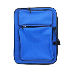 waterproof artist drawing board bag, 49mmx36mm portable art portfolio carry case bag kids student art work tote for 8k drawing board pencil case sketch folder palette and brushes,dark blue