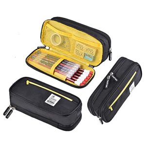 bwbowang pencil case large capacity pencil case storage box cosmetic bag oxford cloth large storage stationery case with zipper, suitable for most pencil cases (black), wlf-118, 8.27×2.75×3.75