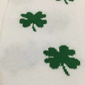 Rush Dance Feast of Saint St Patrick's Day Baby/Toddler Leg Warmers (One Size, White & Green Shamrock)