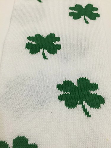 Rush Dance Feast of Saint St Patrick's Day Baby/Toddler Leg Warmers (One Size, White & Green Shamrock)