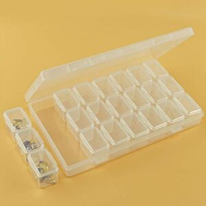 Healifty 2pcs Nail Art Storage Box 21 Grids Clear Plastic Jewelry Box Organizer Diamond Embroidery Box for Nail Art DIY Craft