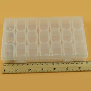 Healifty 2pcs Nail Art Storage Box 21 Grids Clear Plastic Jewelry Box Organizer Diamond Embroidery Box for Nail Art DIY Craft