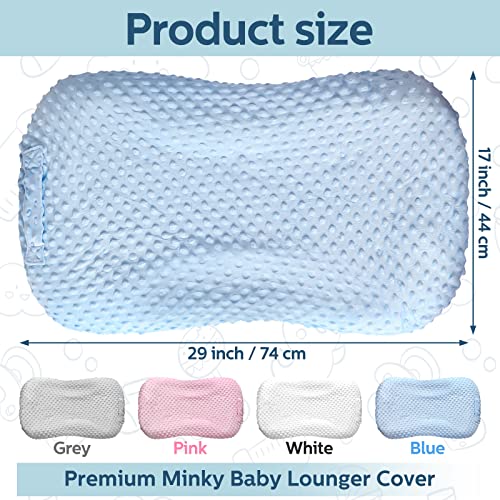 4 Pcs Baby Lounger Cover Removable Slipcover for Newborn Lounger Soft Minky Dot Baby Lounger Cover Babynest Cover for Boys and Girls, 29 x 17 x 4 Inch