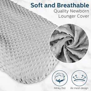 4 Pcs Baby Lounger Cover Removable Slipcover for Newborn Lounger Soft Minky Dot Baby Lounger Cover Babynest Cover for Boys and Girls, 29 x 17 x 4 Inch