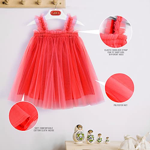 Baby Girl Red Dress, Age 6-9 Months, Tutu Dresses, Baby Girl Photoshoot Outfits