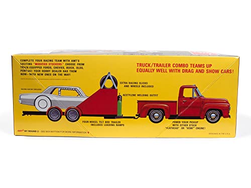 AMT 1953 Ford Pickup Modified Stocker Hauler Gulf 1:25 Scale Model Kit