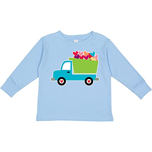 inktastic Valentine's Day Heart Toddler Long Sleeve T-Shirt 4T Light Blue F545