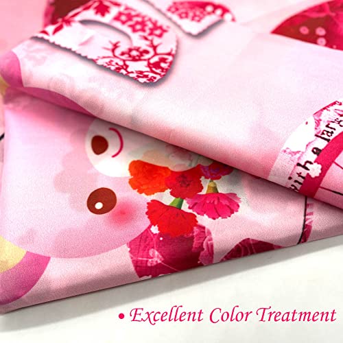 Valentines Day Party Banner Decorations - Pink Happy Valentine's Day Photo Props Backdrops Decor, 6x4ft Large Backgrounds for Love Wall Outdoor Garden Decor, Washable Tablecloth for Party Supplies