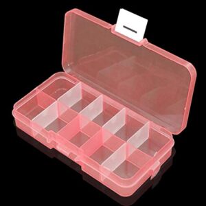 Plastic Jewelry Organizer Box Organizer Box Storage Container with Adjustable Divider Removable 10 Grids (Orange)