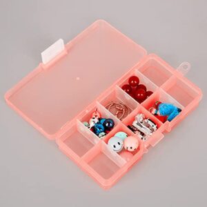 Plastic Jewelry Organizer Box Organizer Box Storage Container with Adjustable Divider Removable 10 Grids (Orange)