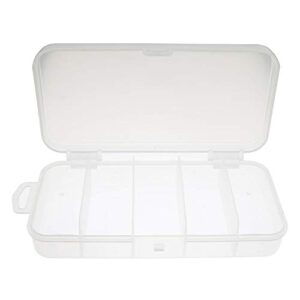 ruiling 3pcs multifunctional portable 5-grid clear visible plastic fishing tackle accessory box 5 compartments jewelry making findings organizer 4.96 x 2.44 x 1 inch