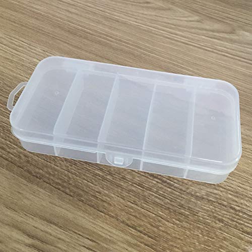 RuiLing 3pcs Multifunctional Portable 5-Grid Clear Visible Plastic Fishing Tackle Accessory Box 5 Compartments Jewelry Making Findings Organizer 4.96 x 2.44 x 1 Inch