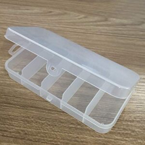 RuiLing 3pcs Multifunctional Portable 5-Grid Clear Visible Plastic Fishing Tackle Accessory Box 5 Compartments Jewelry Making Findings Organizer 4.96 x 2.44 x 1 Inch