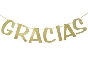 gracias banner gold glitter sign garland for spanish thank you wedding decorations engagement supplies bridal shower party decor photo booth props