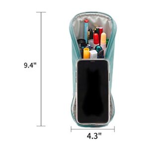 Araberry Stand Up Pencil Case Canvas Standing Pencil Holder Pencil Pouch Pen Bag Organizer Makeup Bag with Zipper (Green)