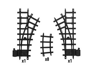 lionel ready-to-play inner loop track set with 8 curved pieces, 1 left hand switch, and 1 right hand switch