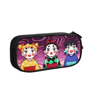 Anime Pencil Case Kimetsu No Yaiba Pencil Bag Cute Cosmetic Bag Cartoon Portable Large-Capacity Storage Bag Adult And Adolescent School Supplies