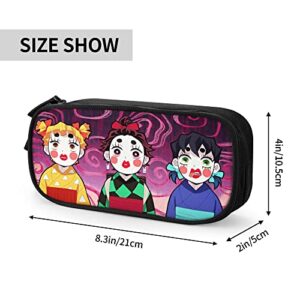 Anime Pencil Case Kimetsu No Yaiba Pencil Bag Cute Cosmetic Bag Cartoon Portable Large-Capacity Storage Bag Adult And Adolescent School Supplies